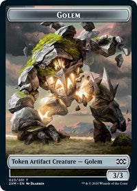 Golem // Elf Warrior Double-Sided Token [Double Masters Tokens] | Total Play