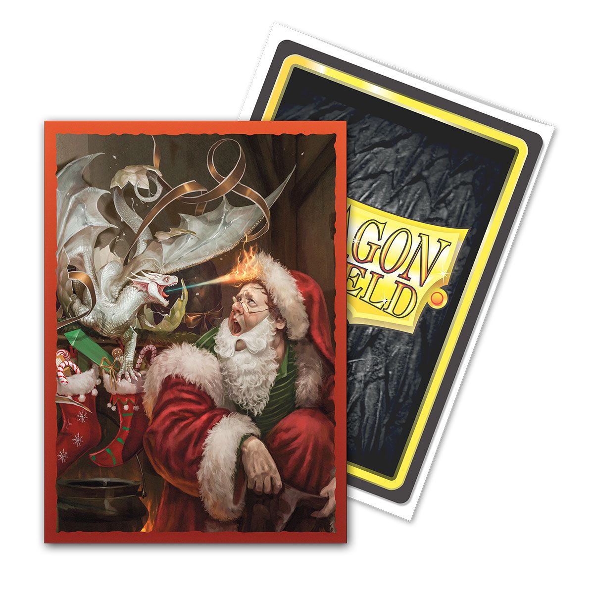 Dragon Shield: Standard 100ct Brushed Art Sleeves - Christmas Dragon (2021) | Total Play