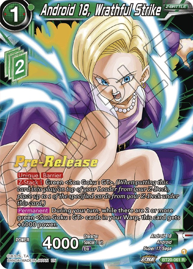 Android 18, Wrathful Strike (BT20-061) [Power Absorbed Prerelease Promos] | Total Play