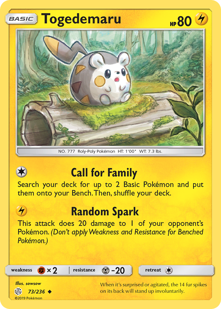 Togedemaru (73/236) [Sun & Moon: Cosmic Eclipse] | Total Play