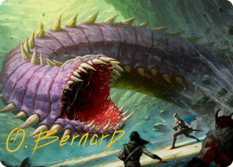 Purple Worm Art Card (Gold-Stamped Signature) [Dungeons & Dragons: Adventures in the Forgotten Realms Art Series] | Total Play
