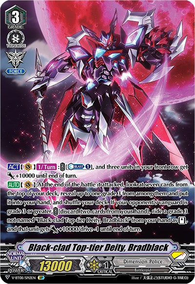 Black-clad Top-tier Deity, Bradblack (V-BT08/SP12EN SP) [Silverdust Blaze] | Total Play