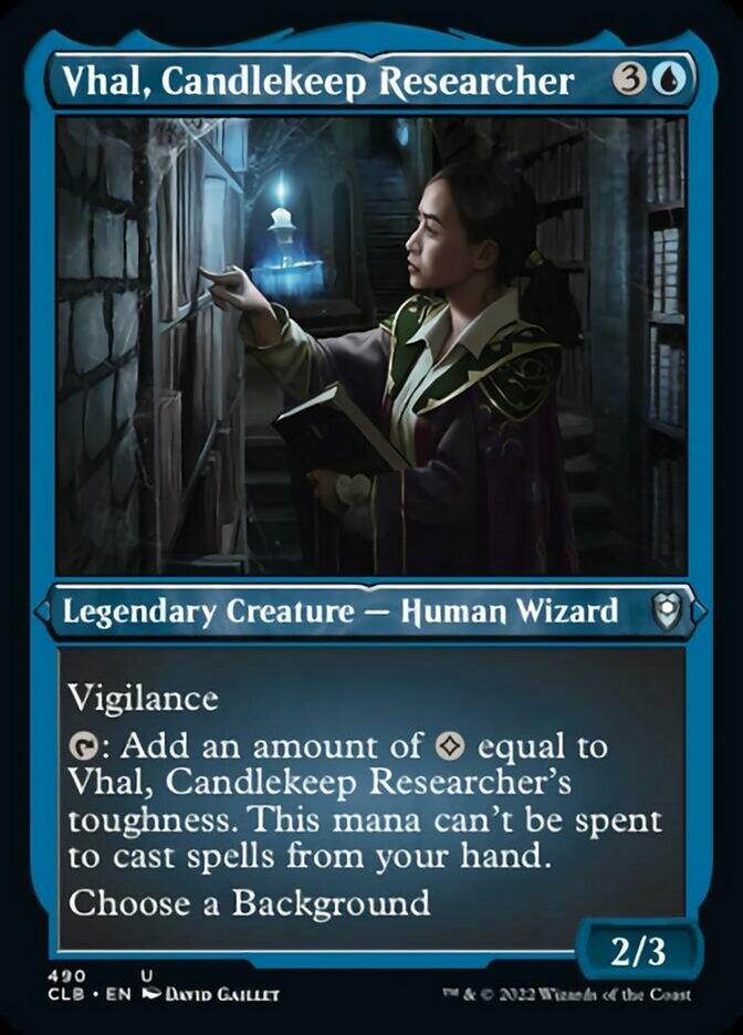 Vhal, Candlekeep Researcher (Foil Etched) [Commander Legends: Battle for Baldur's Gate] | Total Play