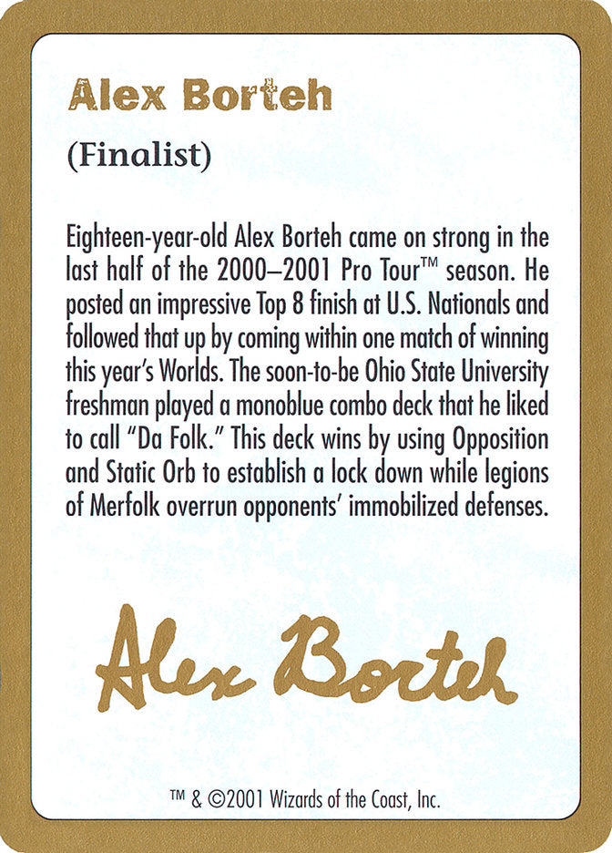 Alex Borteh Bio [World Championship Decks 2001] | Total Play