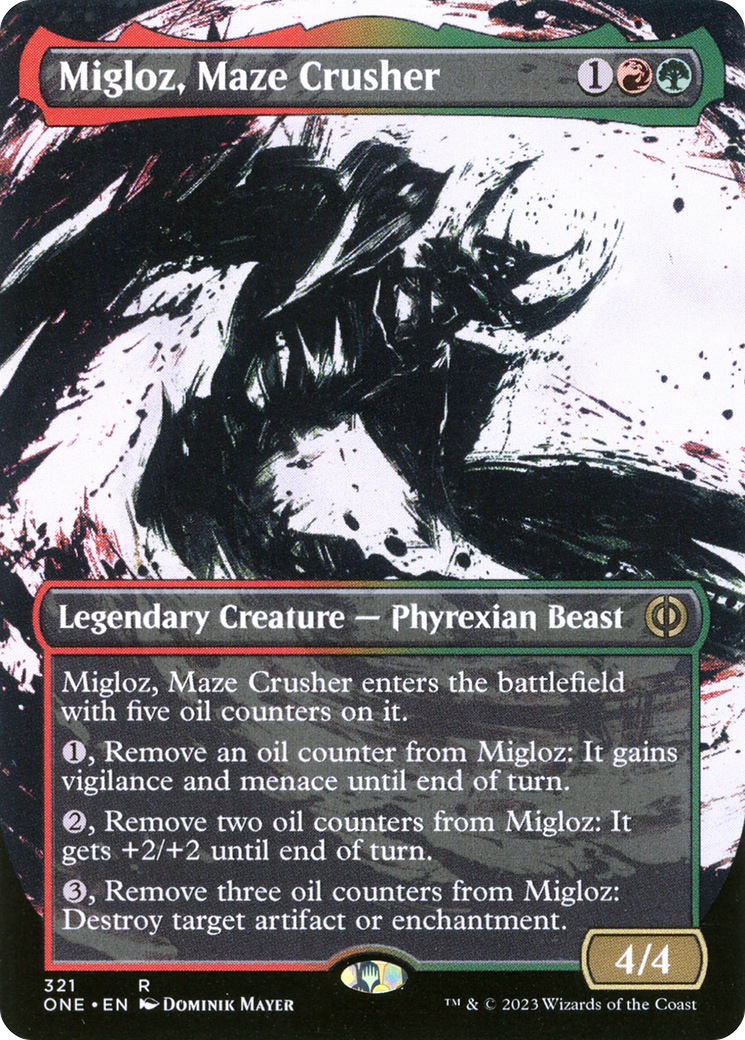 Migloz, Maze Crusher (Borderless Ichor) [Phyrexia: All Will Be One] | Total Play