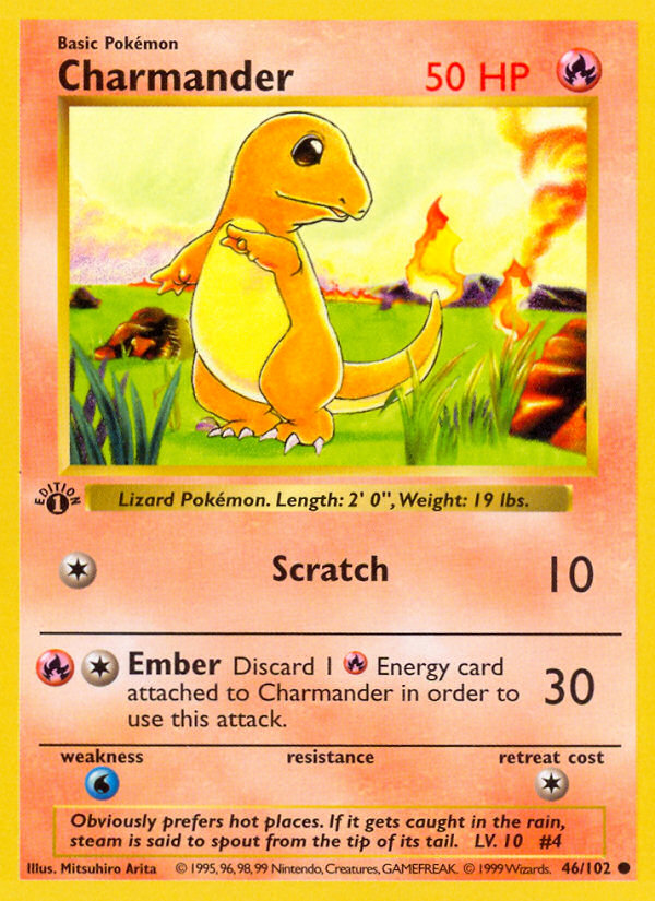 Charmander (46/102) (Shadowless) [Base Set 1st Edition] | Total Play