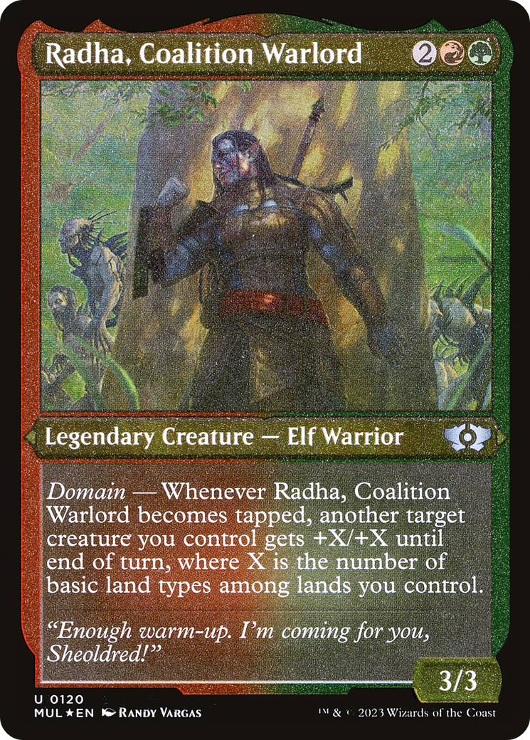 Radha, Coalition Warlord (Foil Etched) [Multiverse Legends] | Total Play