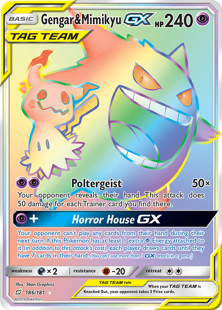 Gengar & Mimikyu GX (186/181) [Sun & Moon: Team Up] | Total Play