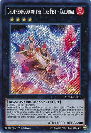 Brotherhood of the Fire Fist - Cardinal [MP14-EN031] Secret Rare | Total Play