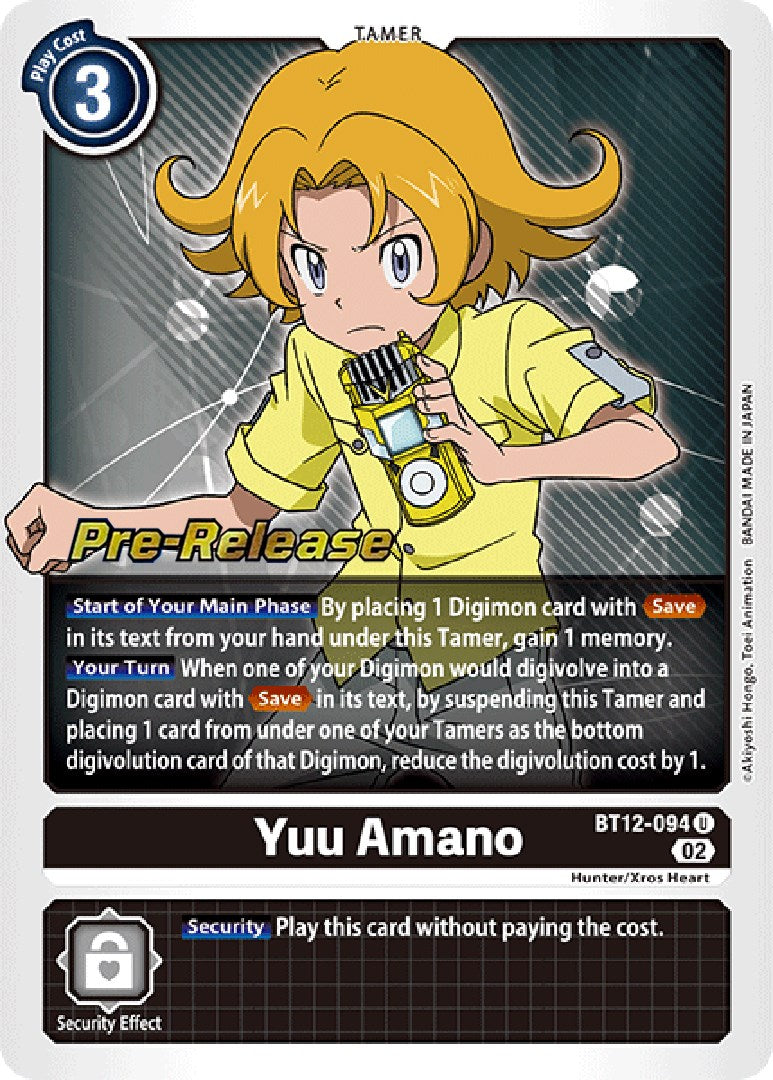 Yuu Amano [BT12-094] [Across Time Pre-Release Cards] | Total Play
