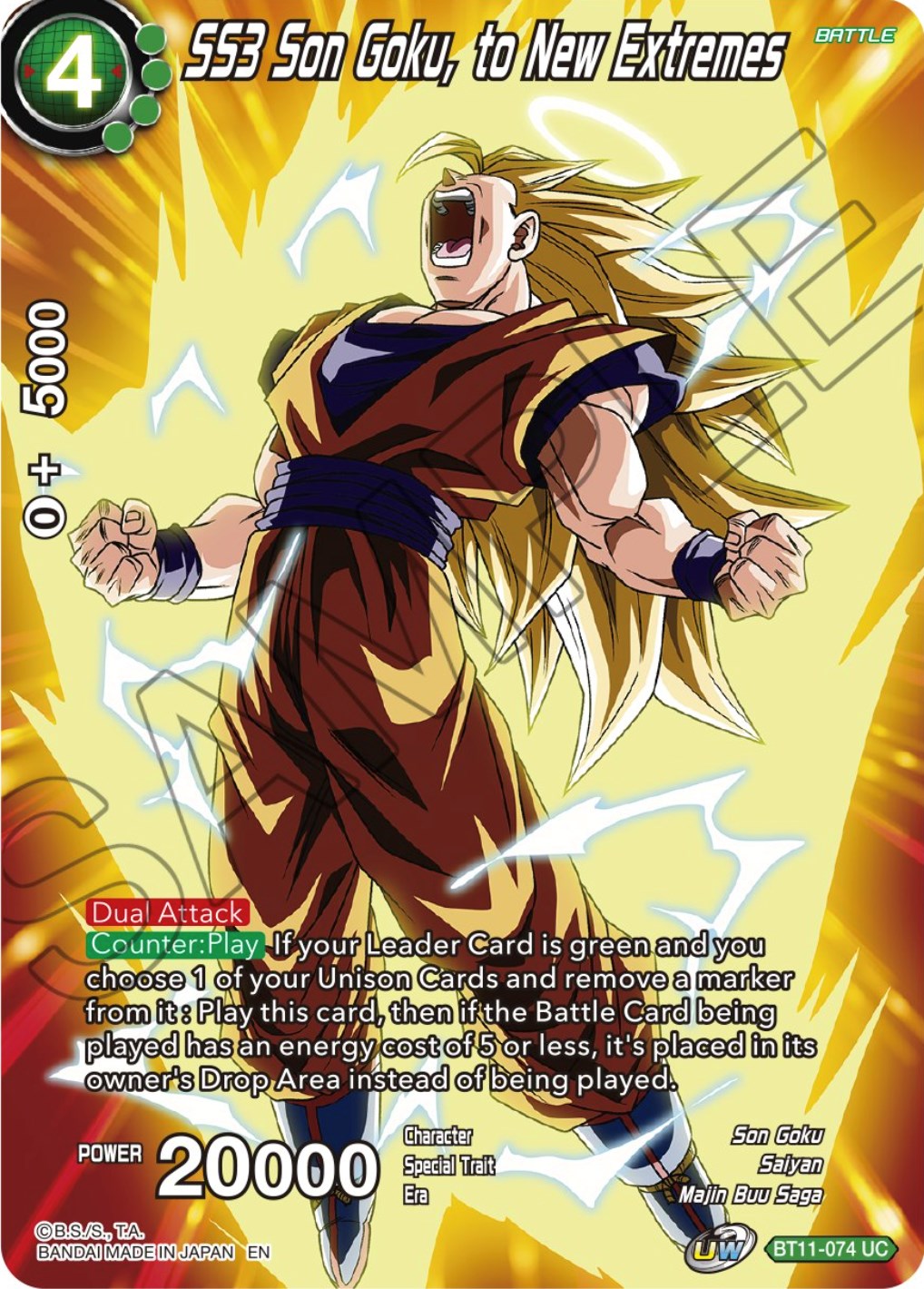 SS3 Son Goku, to New Extremes (BT11-074) [Theme Selection: History of Son Goku] | Total Play