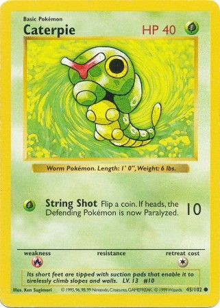 Caterpie (45/102) [Base Set Shadowless Unlimited] | Total Play