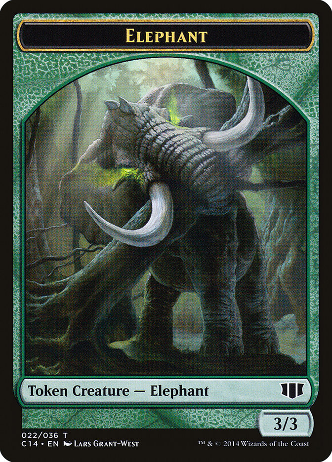 Elephant // Elf Warrior Double-Sided Token [Commander 2014 Tokens] | Total Play