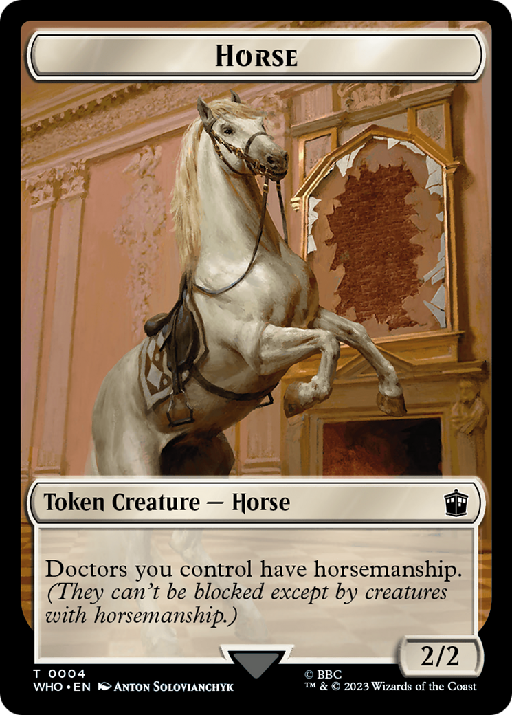 Horse // Cyberman Double-Sided Token [Doctor Who Tokens] | Total Play