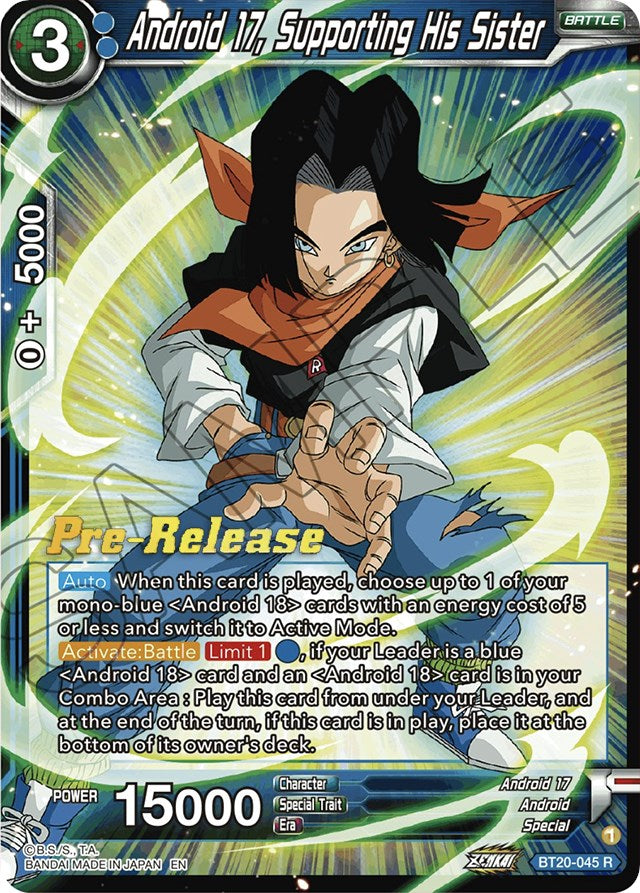 Android 17, Supporting His Sister (BT20-045) [Power Absorbed Prerelease Promos] | Total Play