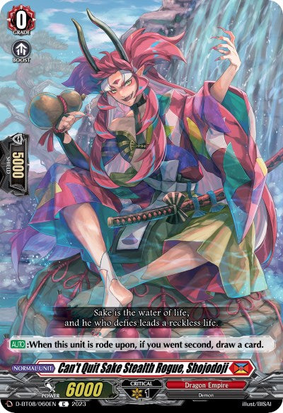 Can't Quit Sake Stealth Rogue, Shojodoji (D-BT08/060EN) [Minerva Rising] | Total Play