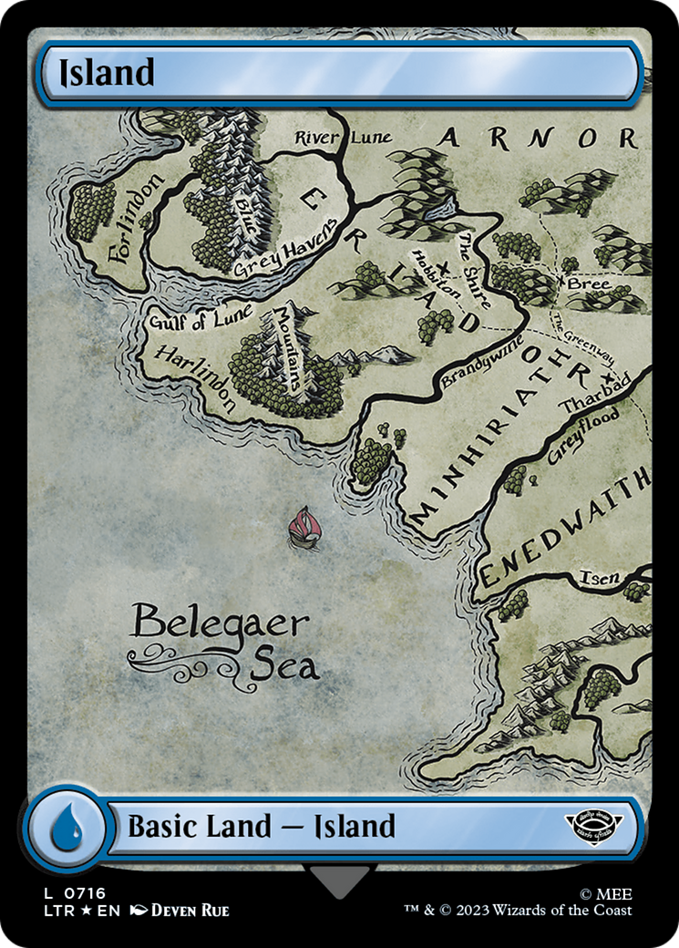 Island (0716) (Surge Foil) [The Lord of the Rings: Tales of Middle-Earth] | Total Play