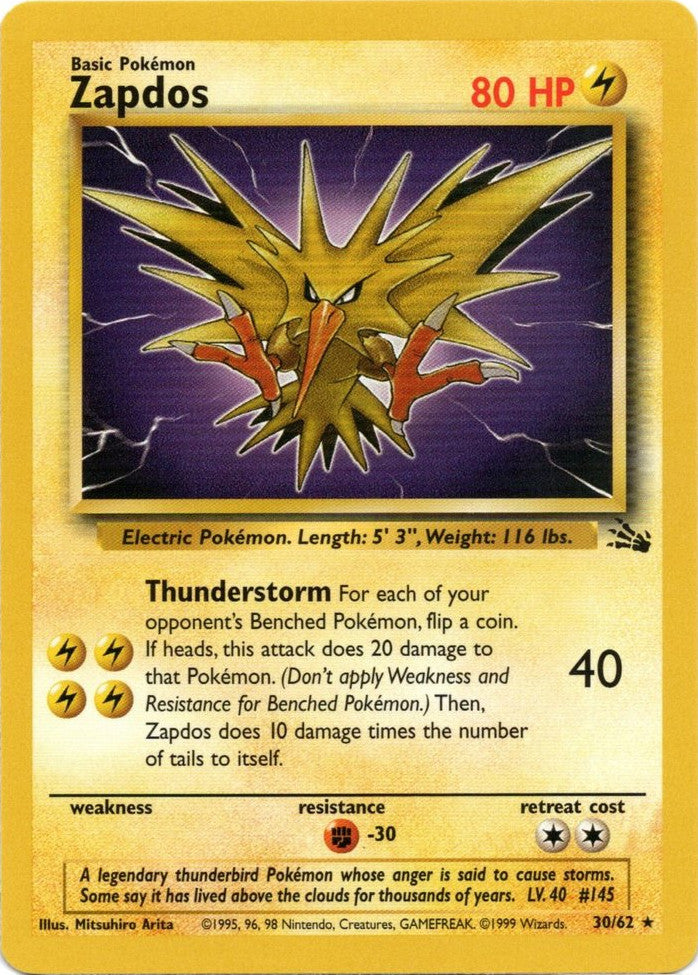 Zapdos (30/62) [Fossil Unlimited] | Total Play