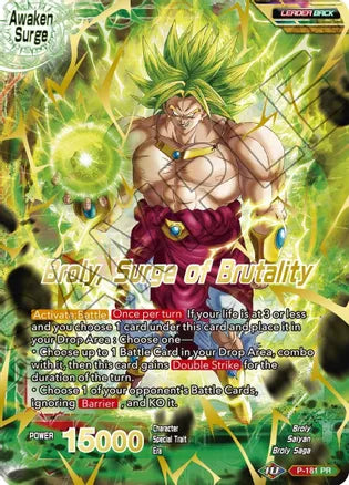 Broly // Broly, Surge of Brutality (Gold Stamped) (P-181) [Mythic Booster] | Total Play