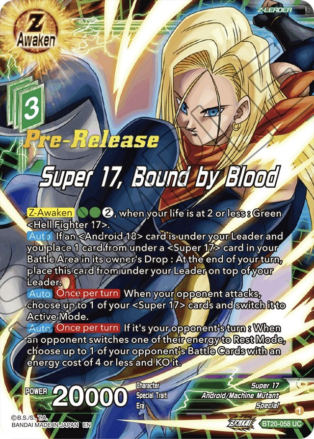 Super 17, Bound by Blood (BT20-058) [Power Absorbed Prerelease Promos] | Total Play