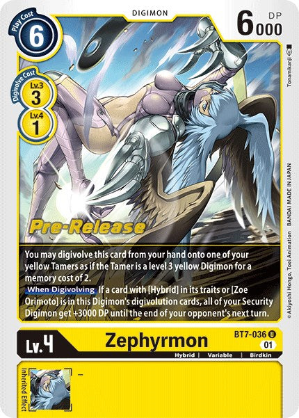 Zephyrmon [BT7-036] [Next Adventure Pre-Release Cards] | Total Play