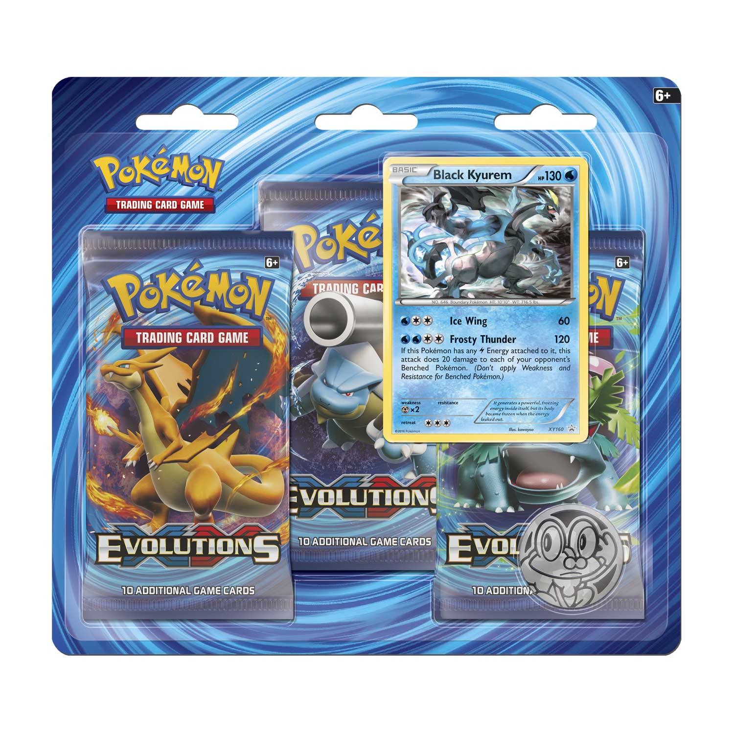 XY: Evolutions - 3-Pack Blister (Black Kyurem) | Total Play