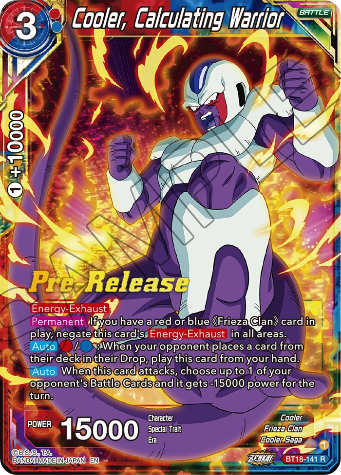 Cooler, Calculated Warrior (BT18-141) [Dawn of the Z-Legends Prerelease Promos] | Total Play