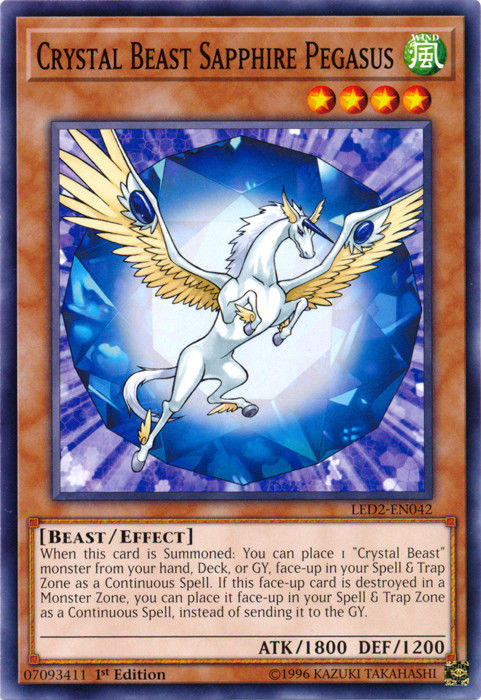 Crystal Beast Sapphire Pegasus [LED2-EN042] Common | Total Play