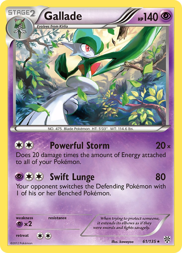 Gallade (61/135) (Cosmos Holo) (Blister Exclusive) [Black & White: Plasma Storm] | Total Play