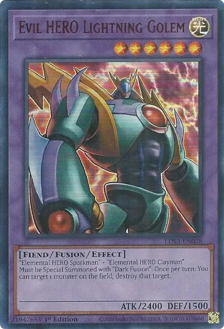 Evil HERO Lightning Golem (Red) [LDS3-EN028] Ultra Rare | Total Play