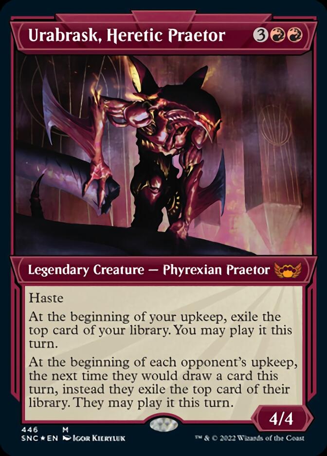 Urabrask, Heretic Praetor (Showcase Art Deco Foil Etched) [Streets of New Capenna] | Total Play