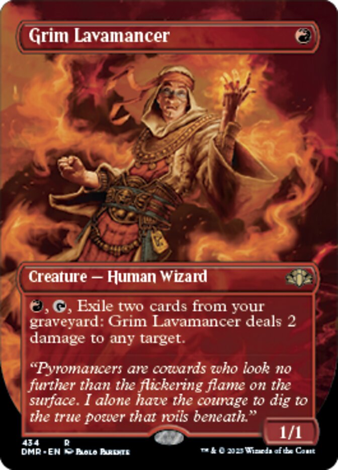 Grim Lavamancer (Borderless Alternate Art) [Dominaria Remastered] | Total Play