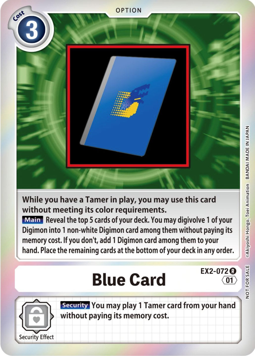 Blue Card [EX2-072] (Event Pack 4) [Digital Hazard Promos] | Total Play
