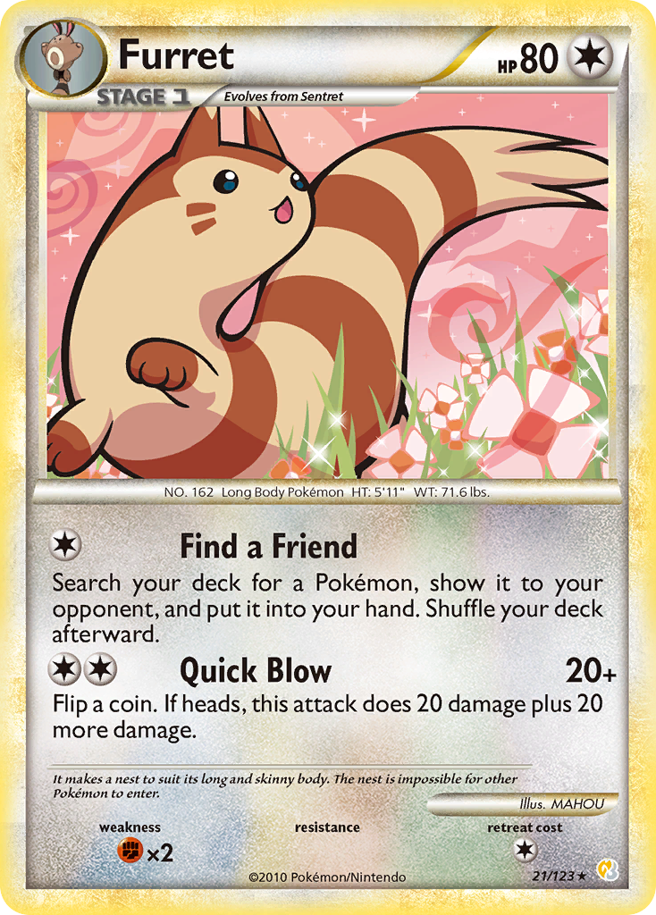 Furret (21/123) [HeartGold & SoulSilver: Base Set] | Total Play