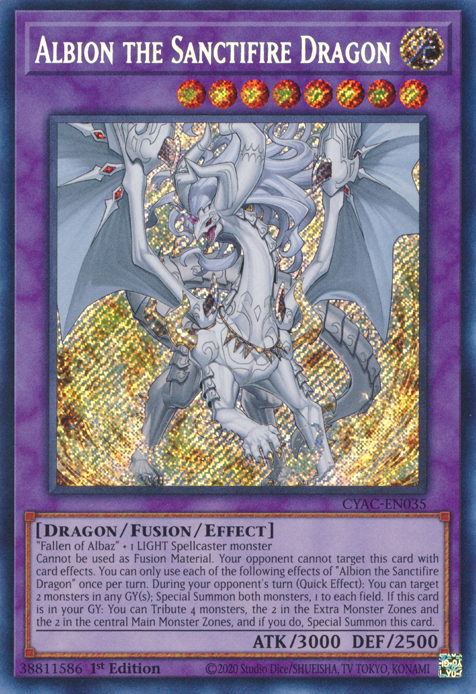 Albion the Sanctifire Dragon [CYAC-EN035] Secret Rare | Total Play