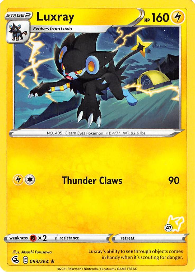 Luxray (093/264) (Pikachu Stamp #47) [Battle Academy 2022] | Total Play