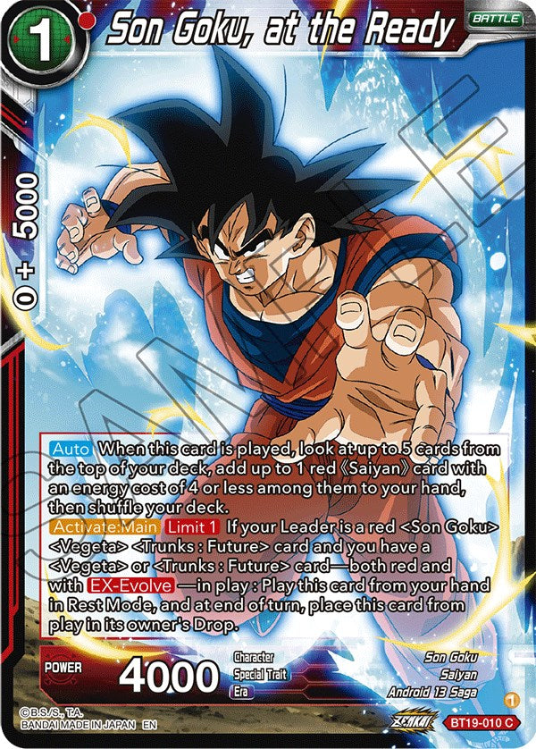 Son Goku, at the Ready (BT19-010) [Fighter's Ambition] | Total Play