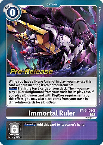 Immortal Ruler [BT10-104] [Xros Encounter Pre-Release Cards] | Total Play