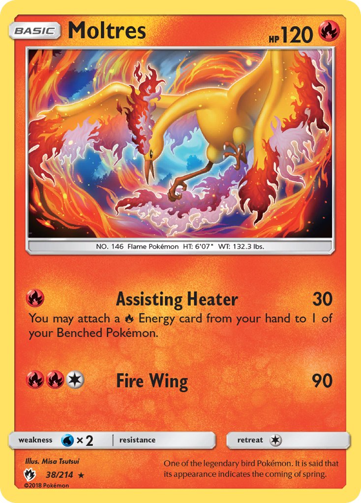 Moltres (38/214) (Let's Play, Eevee) Cracked Ice Holo) (Theme Deck Exclusive) [Sun & Moon: Lost Thunder] | Total Play