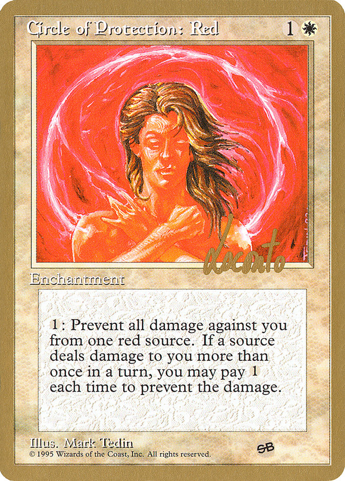 Circle of Protection: Red (Michael Loconto) (SB) (4ED) [Pro Tour Collector Set] | Total Play