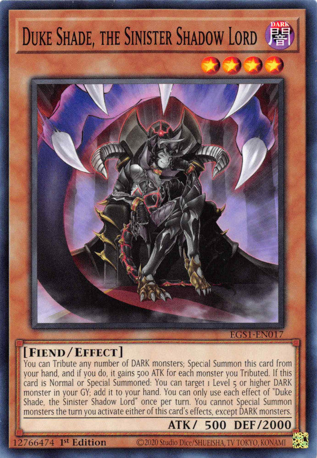 Duke Shade, the Sinister Shadow Lord [EGS1-EN017] Common | Total Play