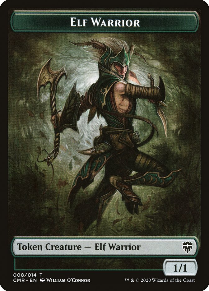 Copy (013) // Elf Warrior Double-Sided Token [Commander Legends Tokens] | Total Play