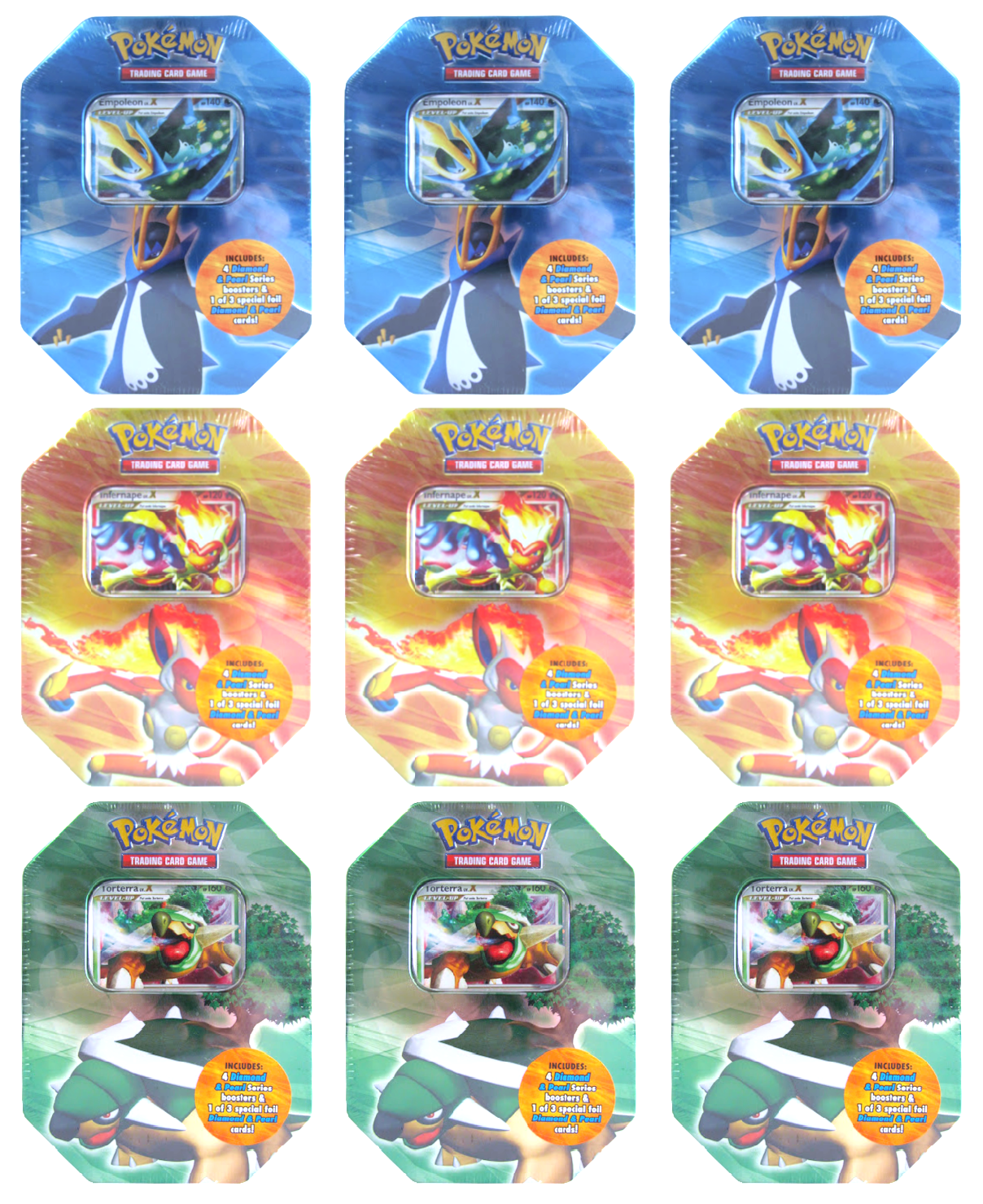 Diamond & Pearl - Collector's Tin Display (Infernape/Empoleon/Torterra) | Total Play