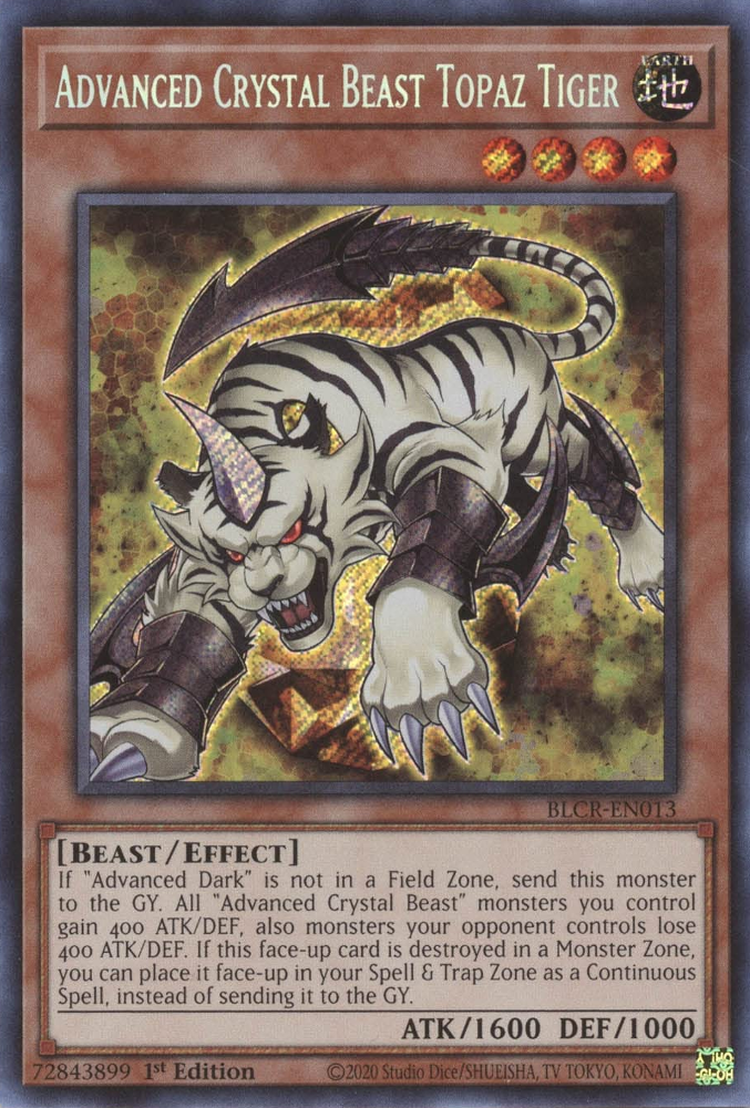 Advanced Crystal Beast Topaz Tiger [BLCR-EN013] Secret Rare | Total Play