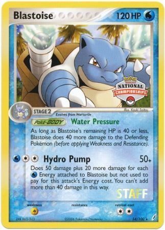 Blastoise (14/100) (National Championship Promo Staff) [EX: Crystal Guardians] | Total Play