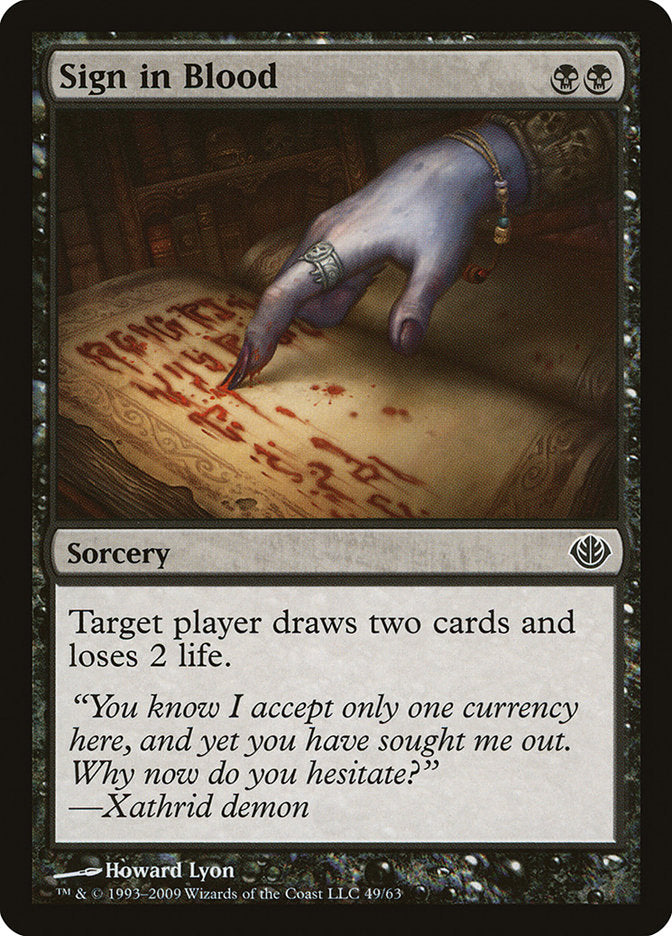 Sign in Blood [Duel Decks: Garruk vs. Liliana] | Total Play