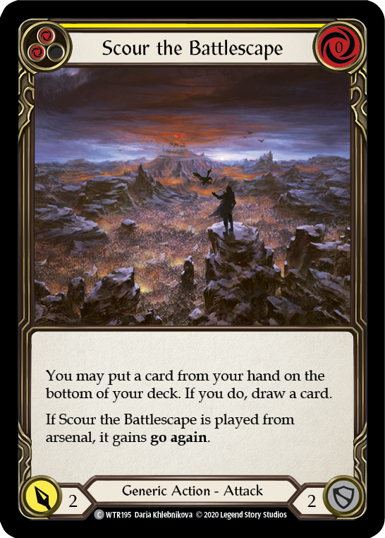 Scour the Battlescape (Yellow) [U-WTR195] (Welcome to Rathe Unlimited)  Unlimited Rainbow Foil | Total Play