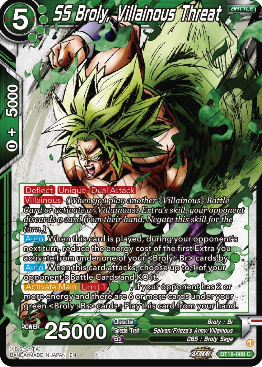 SS Broly, Villainous Threat (BT19-089) [Fighter's Ambition] | Total Play