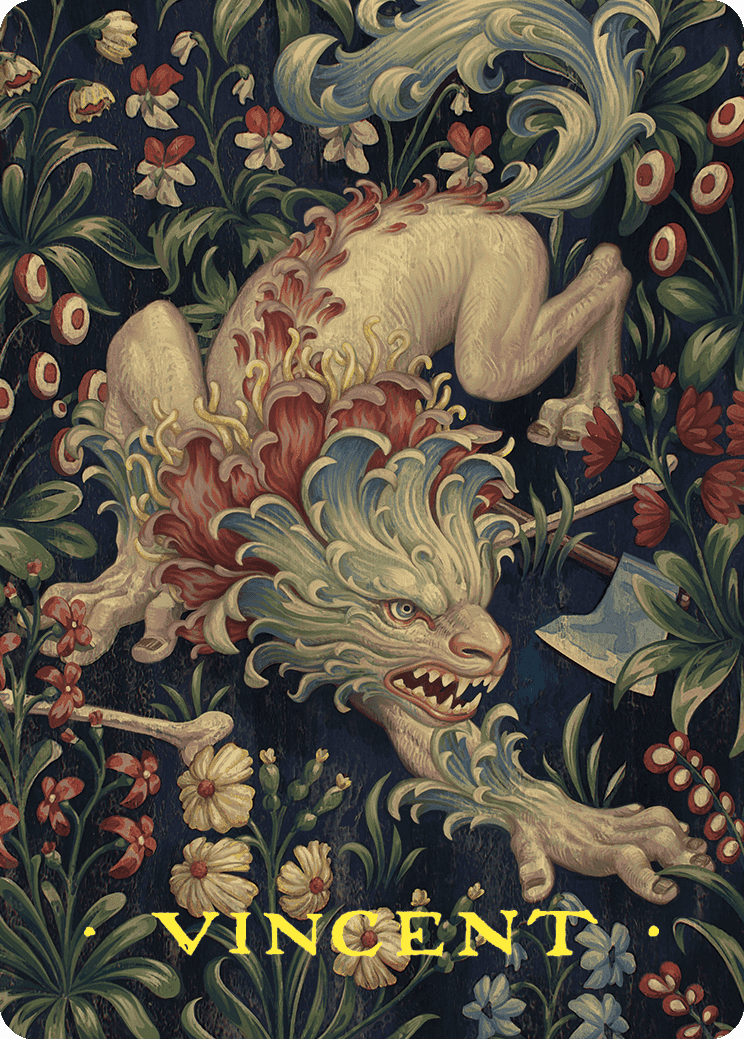 Beast Token Art Card (Gold-Stamped Signature) [Wilds of Eldraine Art Series] | Total Play