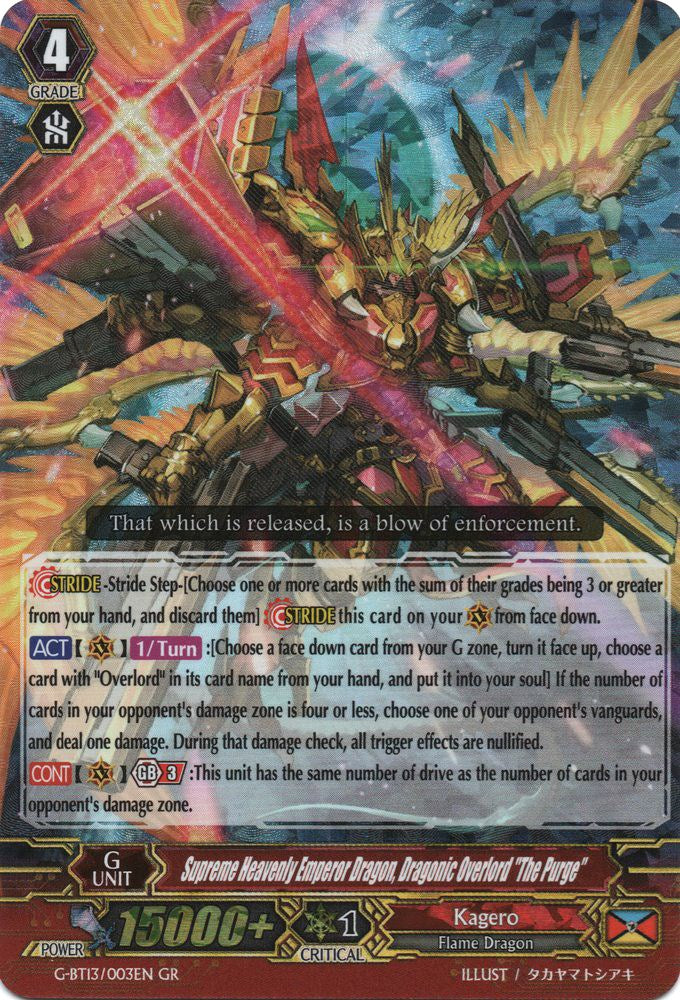 Supreme Heavenly Emperor Dragon, Dragonic Overlord "The Purge" (G-BT13/003EN) [Ultimate Stride] | Total Play